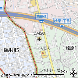 ダイソー＆アオヤマ福岡長住店周辺の地図