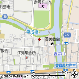 高知県香南市赤岡町江見町周辺の地図