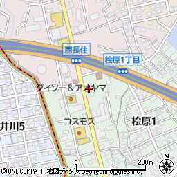 福岡中央銀行桧原支店周辺の地図