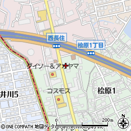 福岡中央銀行桧原支店周辺の地図