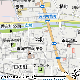 高知県香南市赤岡町北町周辺の地図