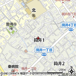 福岡県大野城市筒井1丁目周辺の地図