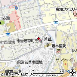 高知県高知市若草町2-22周辺の地図