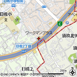 ワークマンプラス福岡南横手店周辺の地図