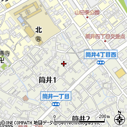 福岡県大野城市筒井1丁目17周辺の地図