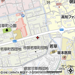 高知県高知市若草町2-33周辺の地図