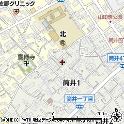 福岡県大野城市筒井1丁目13周辺の地図