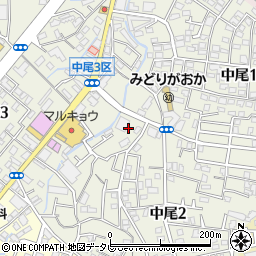 福岡県福岡市南区中尾周辺の地図