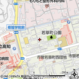 高知県高知市若草町周辺の地図