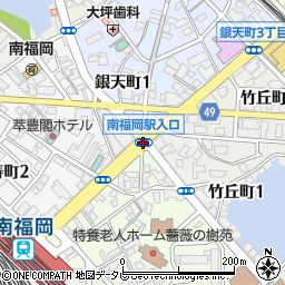 南福岡駅入口周辺の地図