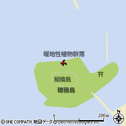 稲積島温知性植物群落周辺の地図