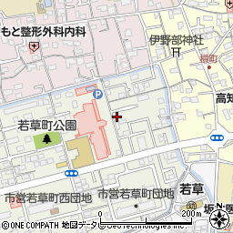 高知県高知市若草町1-38周辺の地図