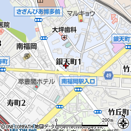 福岡県福岡市博多区銀天町1丁目周辺の地図