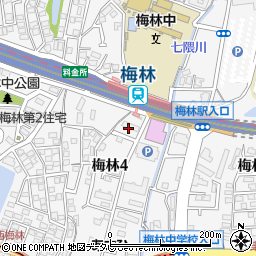 梅林駅駐輪場周辺の地図