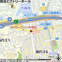 片江中学校入口周辺の地図