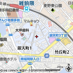 福岡県福岡市博多区銀天町周辺の地図