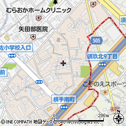 福岡県福岡市南区横手南町周辺の地図