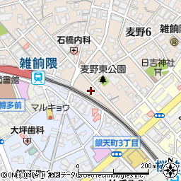 福岡市有料自転車駐車場　雑餉隈駅前自転車駐車場周辺の地図