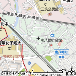 福岡県福岡市博多区南八幡町周辺の地図