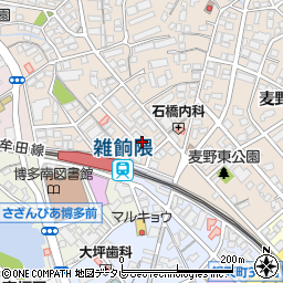 福岡雑餉隈郵便局周辺の地図