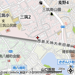 福岡県福岡市博多区三筑2丁目29周辺の地図