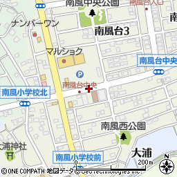 南風台中央周辺の地図
