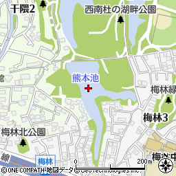熊本池周辺の地図
