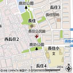 福岡市長住公民館周辺の地図