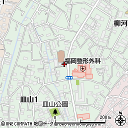 福岡皿山郵便局周辺の地図