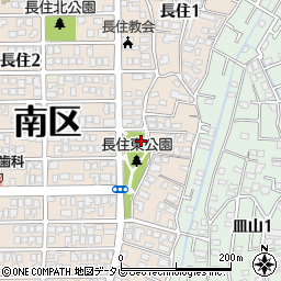 長住東公園トイレ周辺の地図