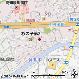 高知県高知市城山町163周辺の地図