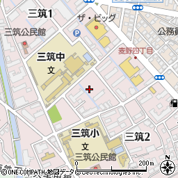 福岡県福岡市博多区三筑周辺の地図