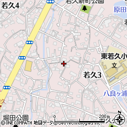 福岡県福岡市南区若久周辺の地図