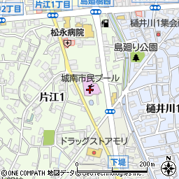 福岡市立城南市民プール周辺の地図