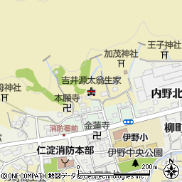 吉井源太翁生家周辺の地図