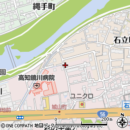 高知県高知市城山町周辺の地図