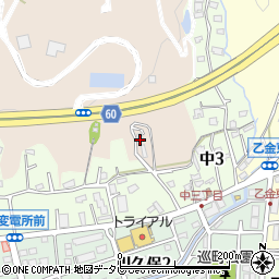 福岡県大野城市中90周辺の地図