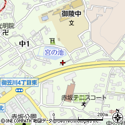 福岡県大野城市中周辺の地図