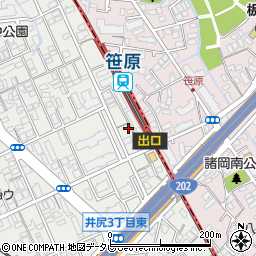 福岡市有料自転車駐車場　笹原駅西自転車駐車場周辺の地図