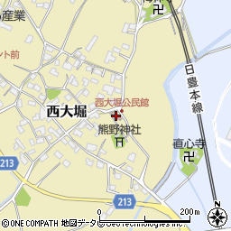 西大堀公民館周辺の地図