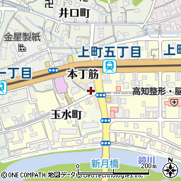 高知県高知市水通町周辺の地図