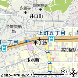 高知県高知市本丁筋周辺の地図