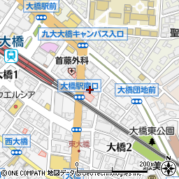 九重珈琲 大橋店周辺の地図