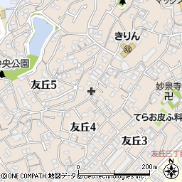 福岡県福岡市城南区友丘周辺の地図