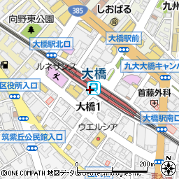 ローソン西鉄大橋駅店周辺の地図