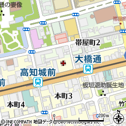日本郵便高知本町郵便局周辺の地図