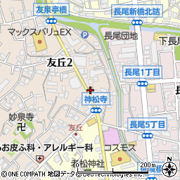 福岡友丘郵便局周辺の地図