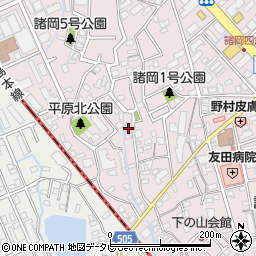 福岡県福岡市博多区諸岡3丁目33-9周辺の地図