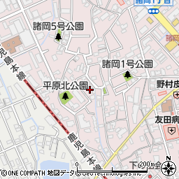 福岡県福岡市博多区諸岡3丁目33-3周辺の地図