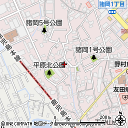 福岡県福岡市博多区諸岡3丁目33-2周辺の地図